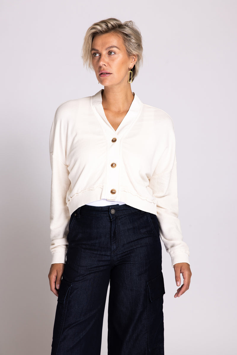 Zhrill, Sweatjacke, ZHULLI, creme, kurz, langärmlig
