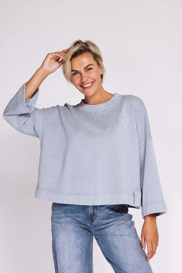 Zhrill Sweatshirt Pepper hellblau, oversized, ohne Bündchen