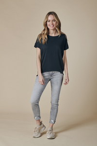 Zhrill T-Shirt Rahel black, schwarz, kurzärmlig, Baumwolle