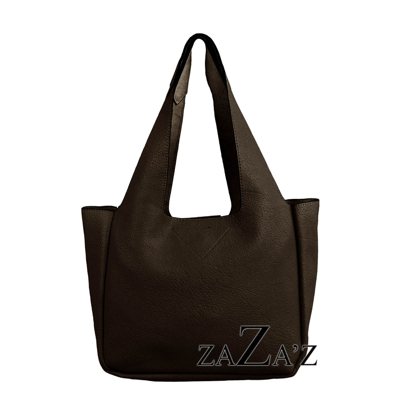 zaZa´z Handtasche coffee, breiter Taschenriemen