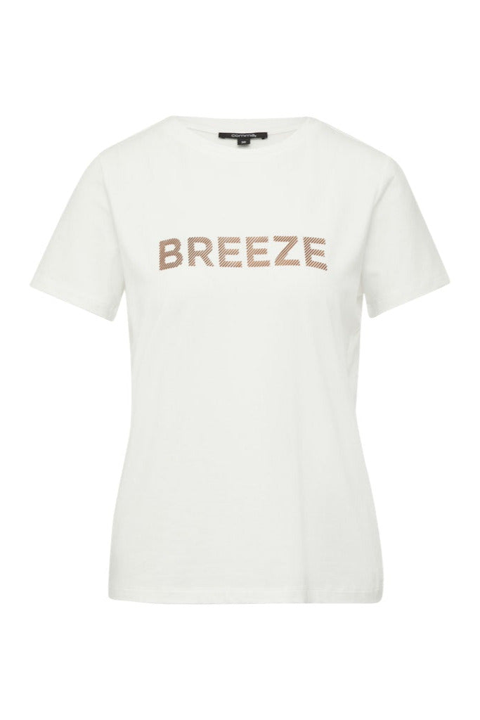 Comma T-Shirt mit Print weiß