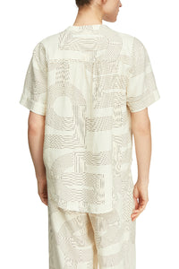 Comma Bluse gemustert weiß/beige