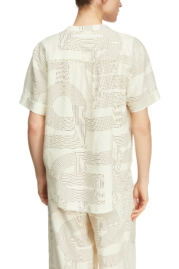 Comma Bluse gemustert weiß/beige