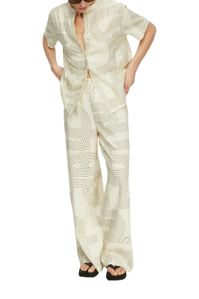 Comma Bluse gemustert weiß/beige