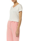 Comma T-Shirt off-white V-Neck