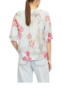 Comma Bluse gemustert blau