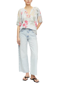 Comma Bluse gemustert blau