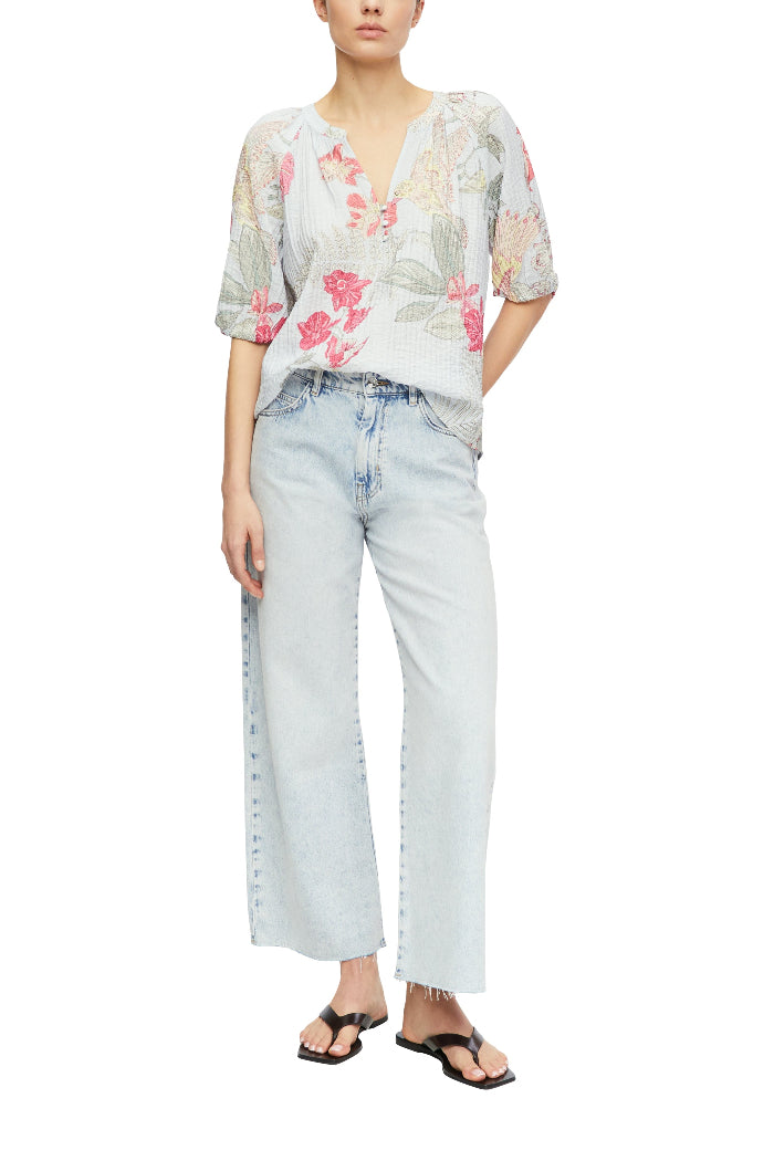 Comma Bluse gemustert blau