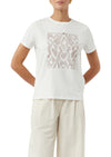 Comma T-Shirt mit Print weiß, Rundhalsausschnitt