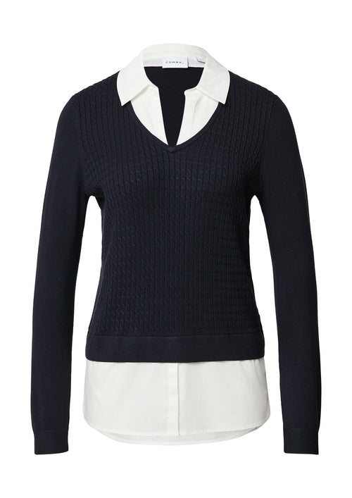 Comma Strickpullover midnight blue