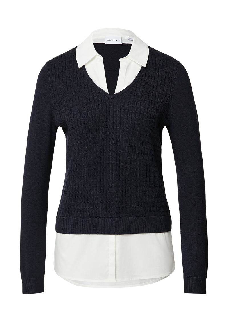 Comma Strickpullover midnight blue