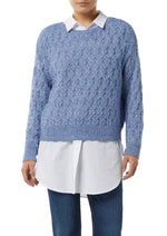 Comma Wollpullover blue melange