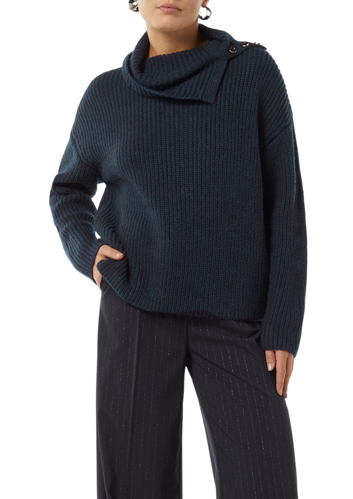 Comma Wollpullover navy