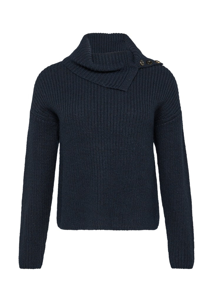 Comma Wollpullover navy