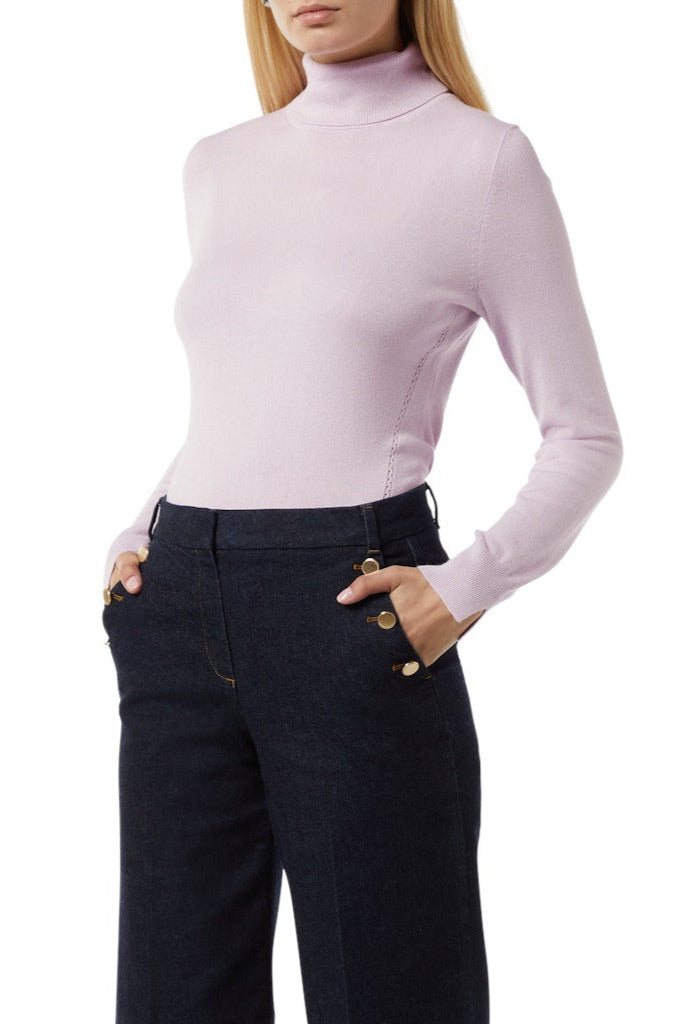 Comma Strickpullover, Pullover Pulli, soft lavendar, violett pastell, Rollkragen