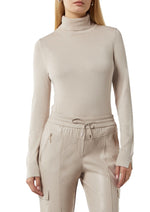 Comma Rollkragenpullover, beige, Viskosemix, weich, Lochmuster