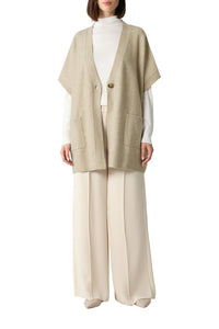 Comma Indoor-Poncho light taupe mélange