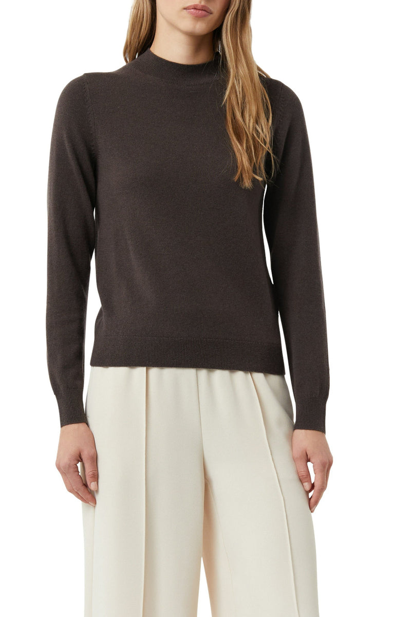 Comma Strickpullover dark chocolate, braun, unifarben, Stehkragen