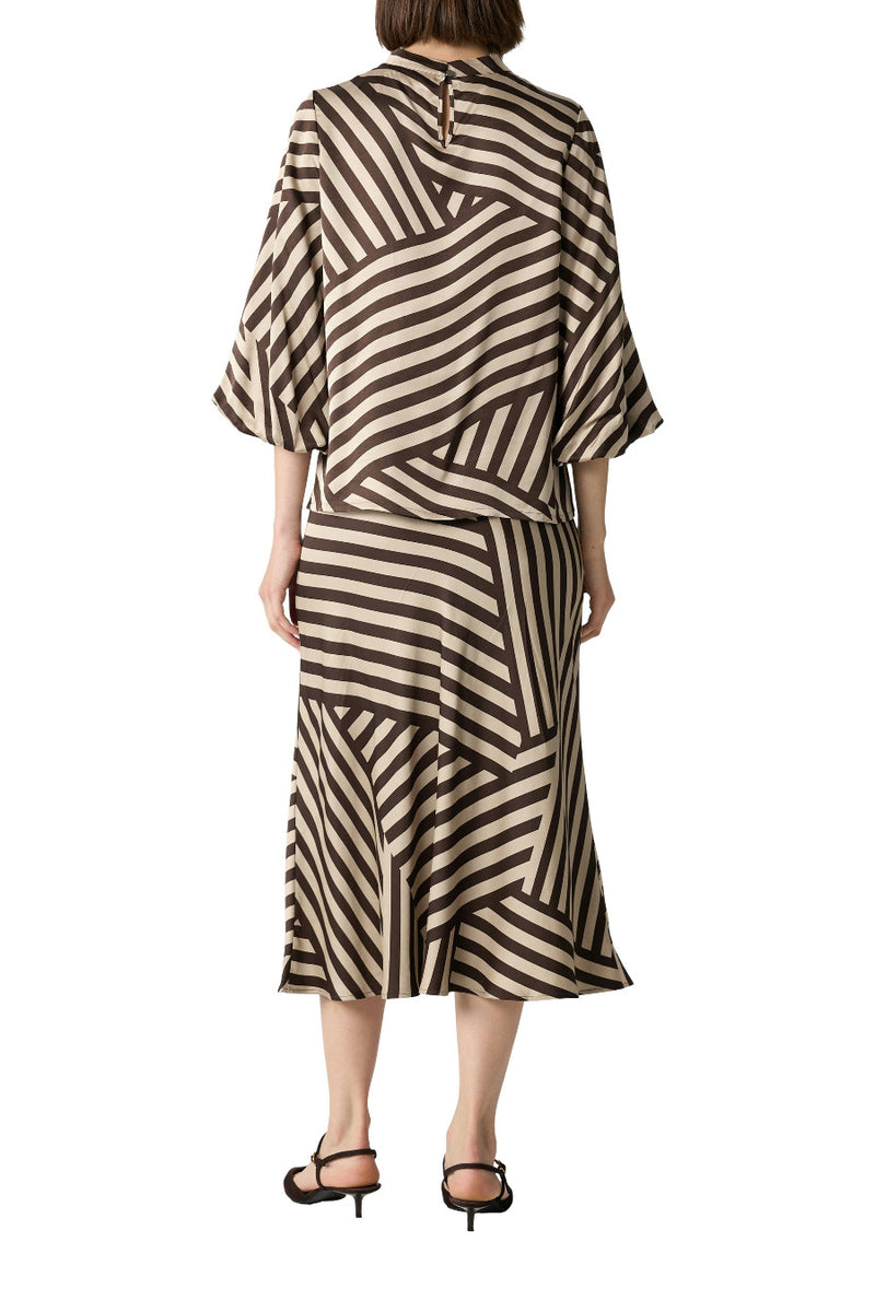 Comma Bluse brown print