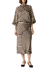 Comma Bluse brown print