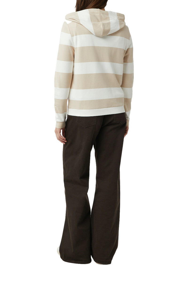 Comma Hoodie gestreift beige/off white