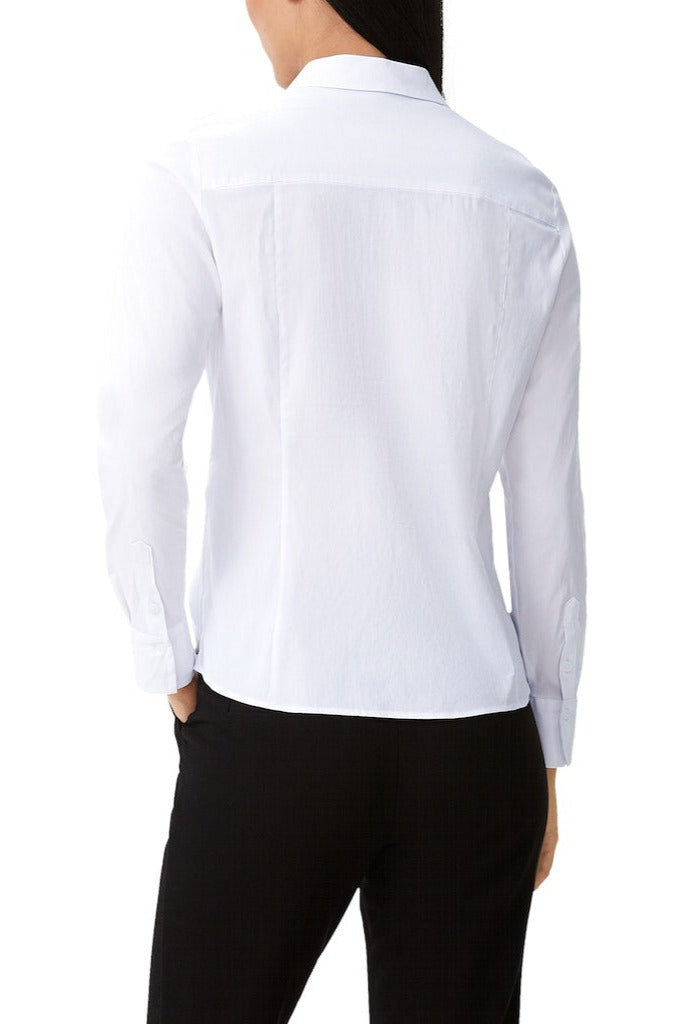 Comma, klassische Bluse, Viskosemix, Kragen, verdeckte Knopfleiste