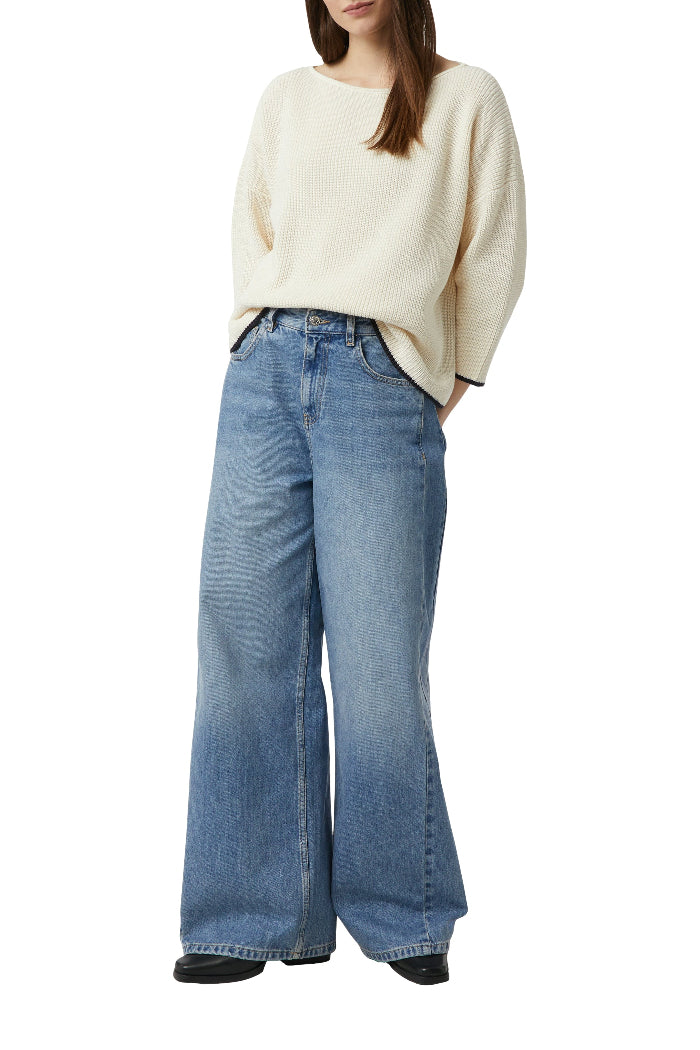 Comma Boxy Strickpullover offwhite