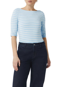 Comma T-Shirt gestreift light blue