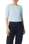 Comma T-Shirt gestreift light blue