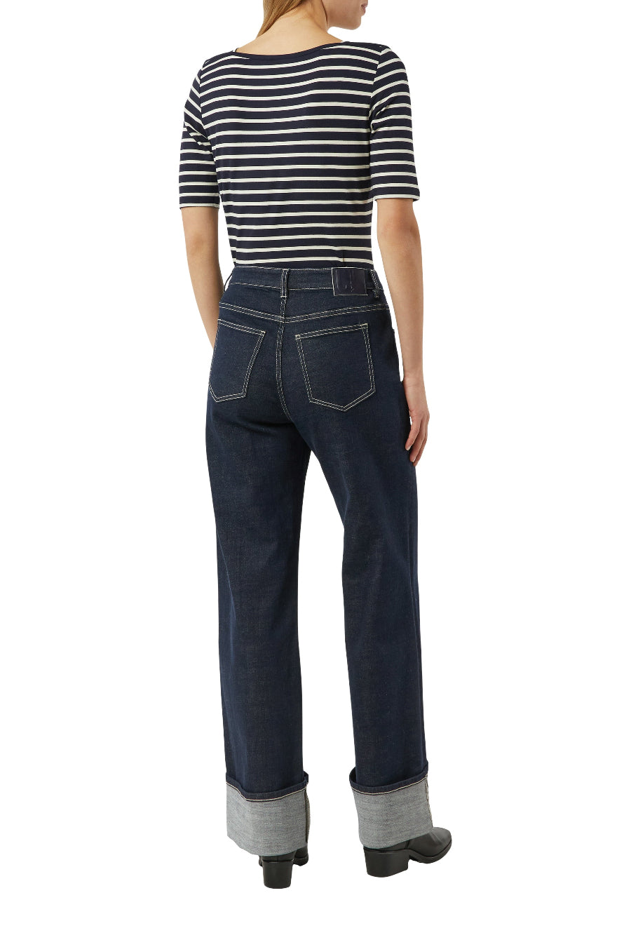 Comma T-Shirt gestreift blau/creme