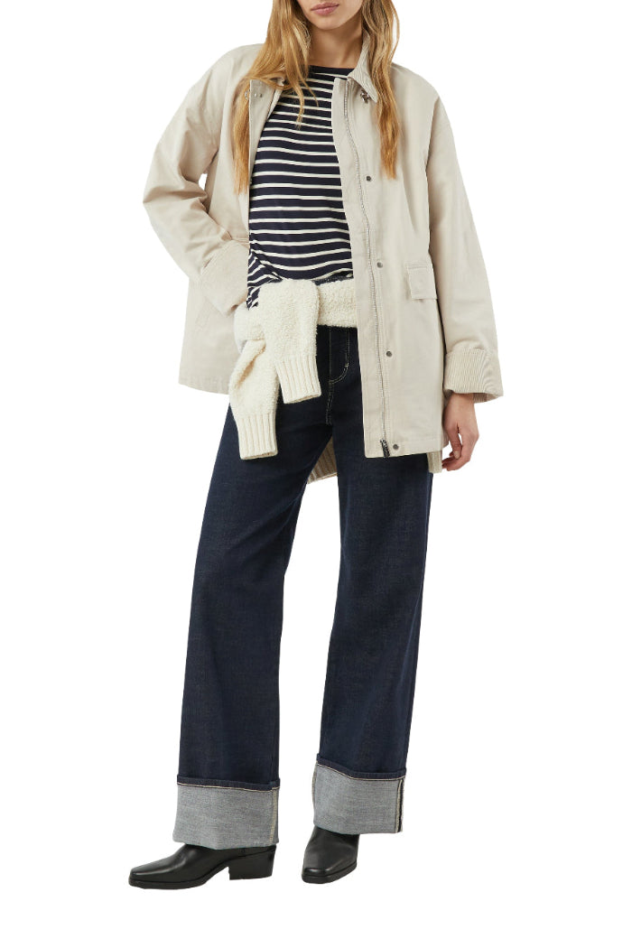 Comma T-Shirt gestreift blau/creme