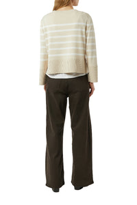 Comma Strickpullover gestreift iceberg/sand