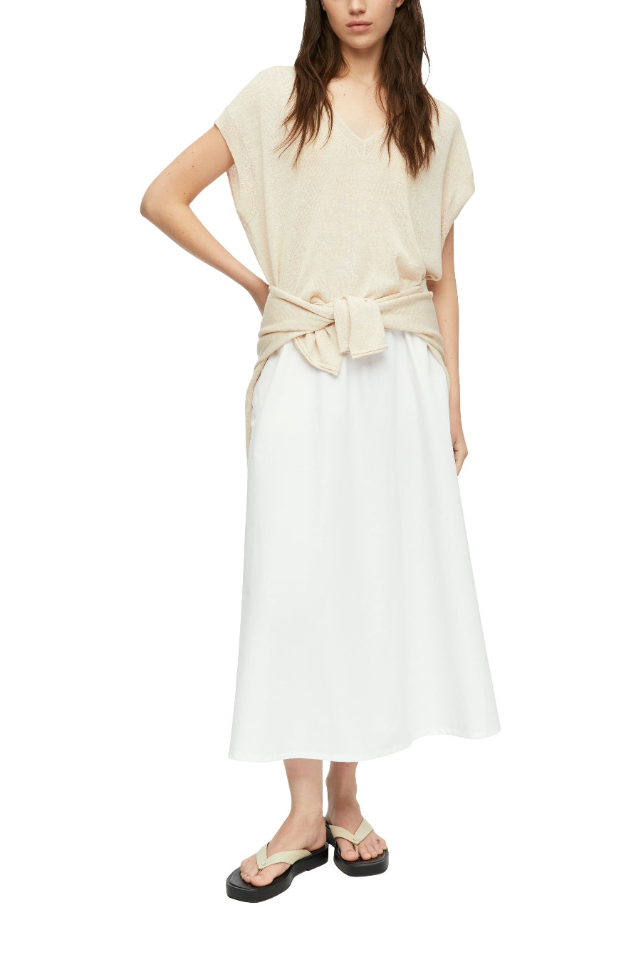 Comma Strickpullover Oversize beige