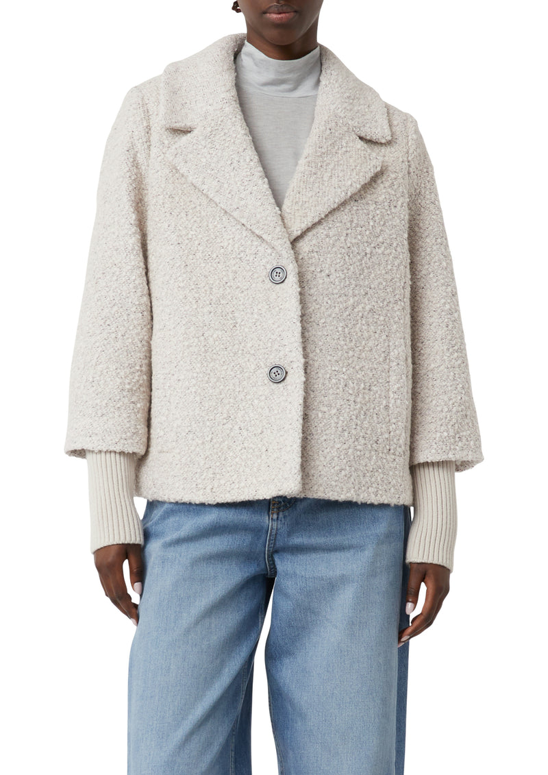 Comma Outdoorjacke sand, Reverskragen, Strickündchen, Übergangsjacke, kurz