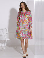 Diff Kleid Pulsati, Sommerkleid, bunt, original print, Volants, Unterkleid, knielang