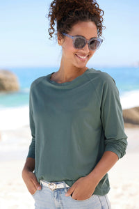 Elbsand Longsleeve Tira moonstone, Langarmshirt, Rundhalsausschnitt, Raglanärmel