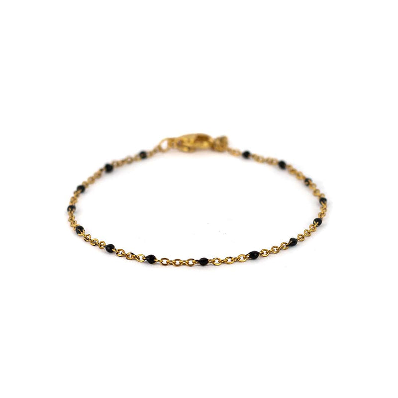 Inrosa Armband Feo gold mit schwarzen Perlen