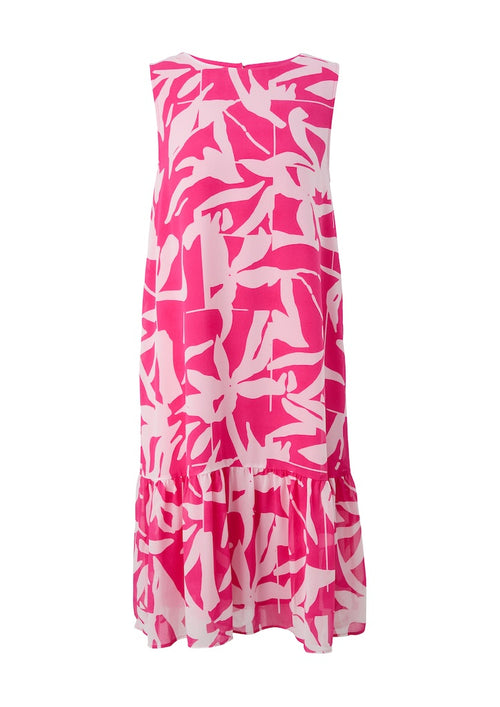 Comma Kleid mit Volants, rosa/pink, ärmellos